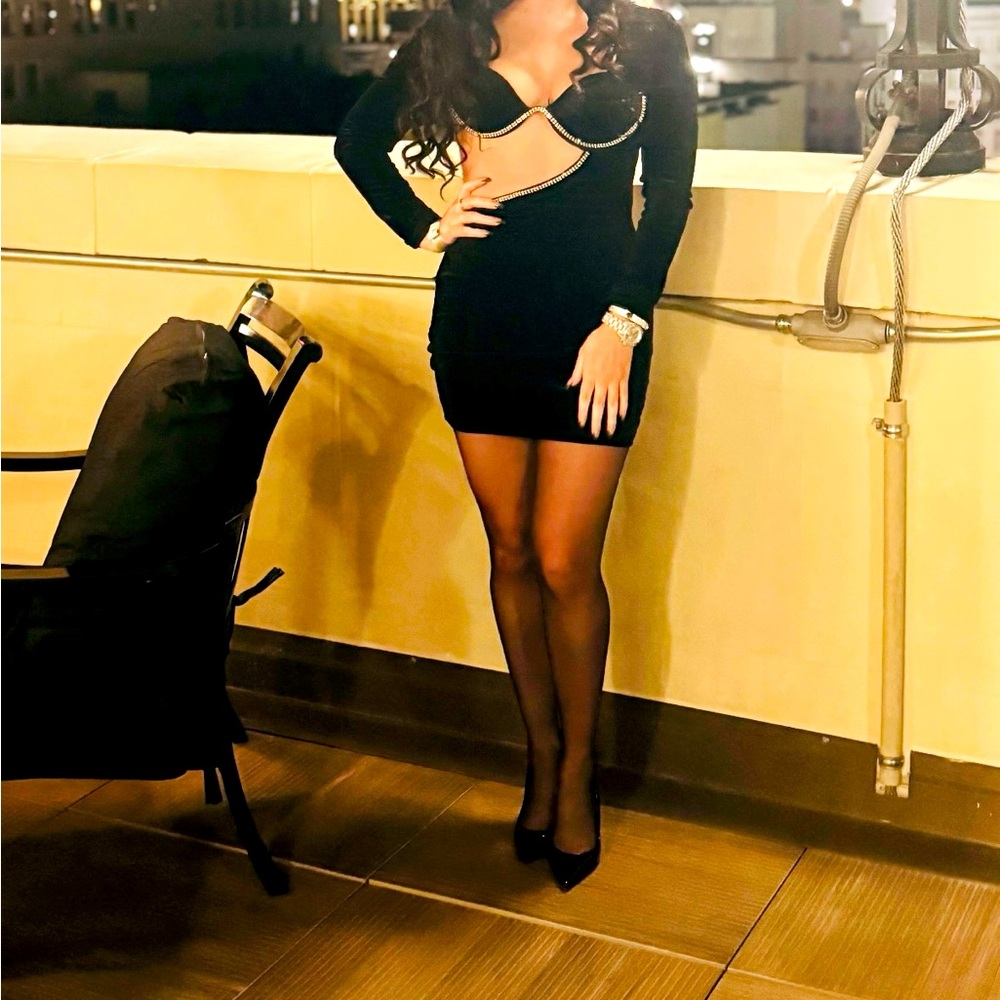 Elegant Black Cut-Out Dress